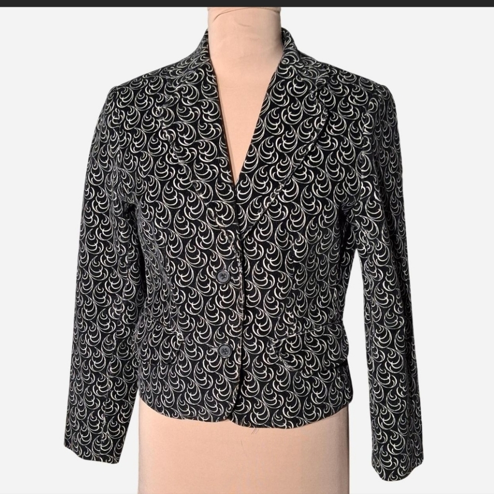 Vintage CAMILLE & Co. Black & White Velour/Corduroy Jacket. Small